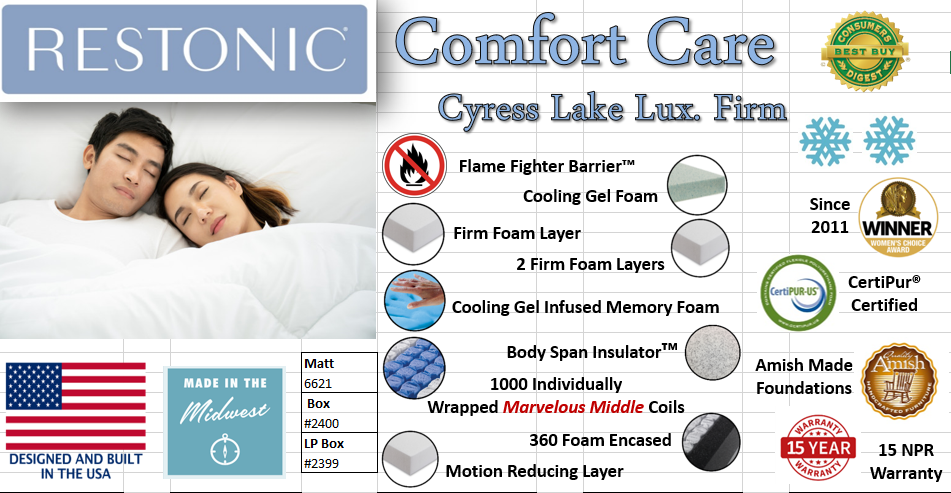 Cyress Lake Luxury Firm Mattress and Boxspring