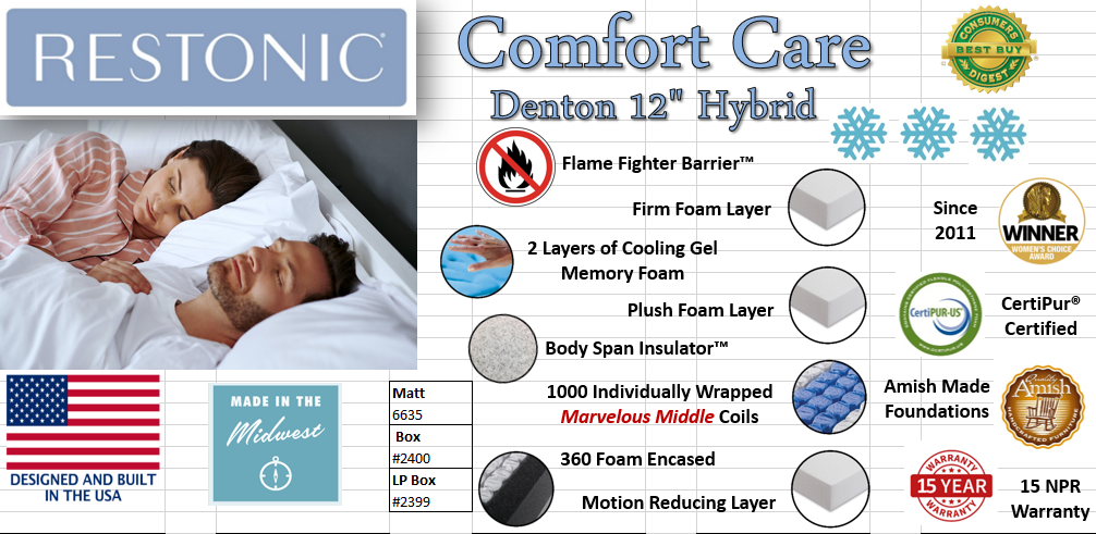 Denton 12" Hybrid Mattress