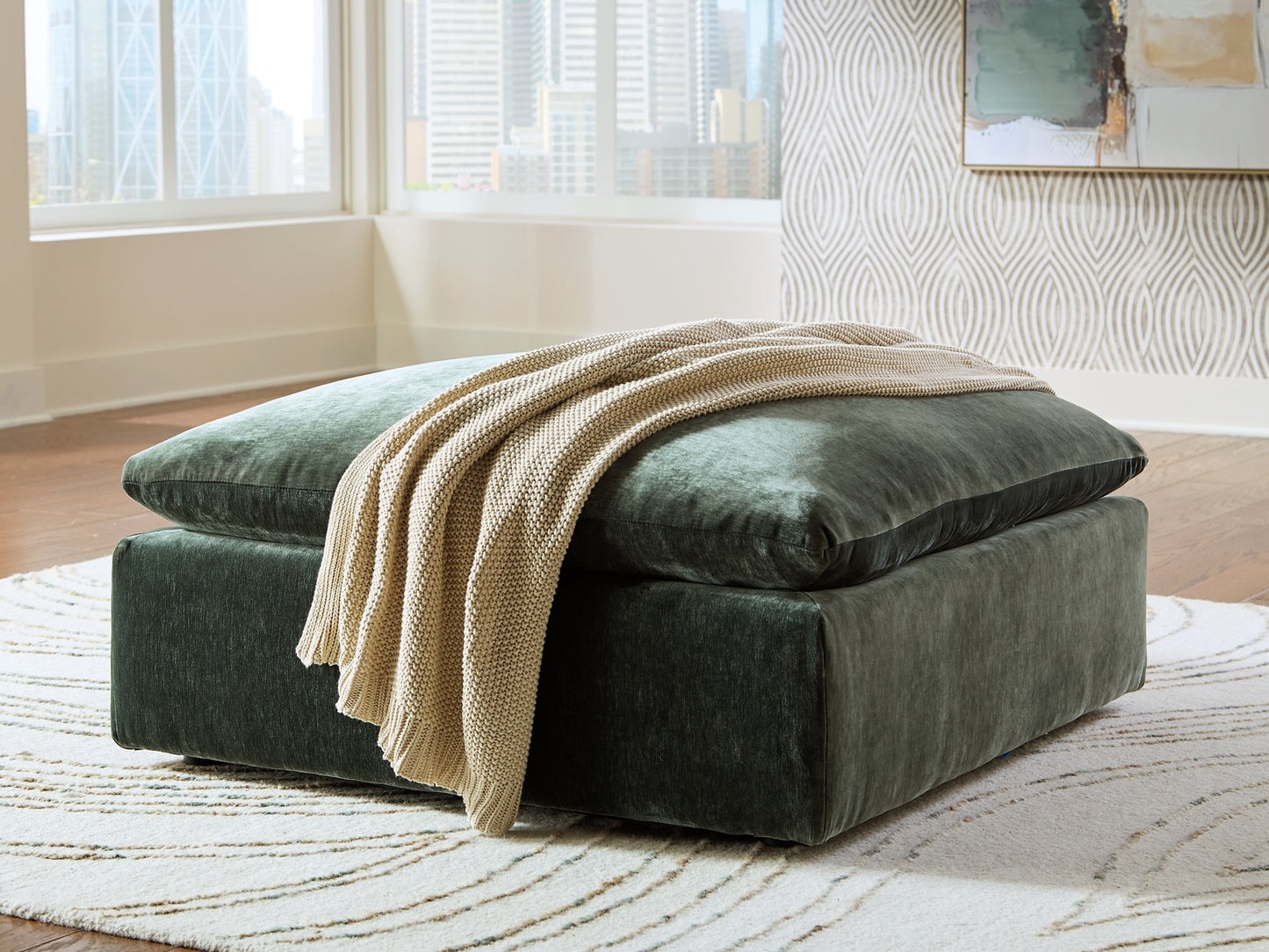 Carriage View Oversized Accent Ottoman