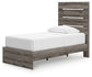 Graystorm Twin Panel Storage Bed with Mirrored Dresser