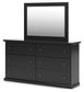 Maribel Full Panel Bed with Mirrored Dresser, Chest and Nightstand