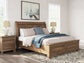 Feddinger California King Storage Sleigh Bed with Mirrored Dresser