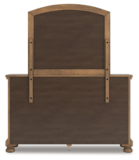 Feddinger King Panel Bed with Mirrored Dresser, Chest and Nightstand