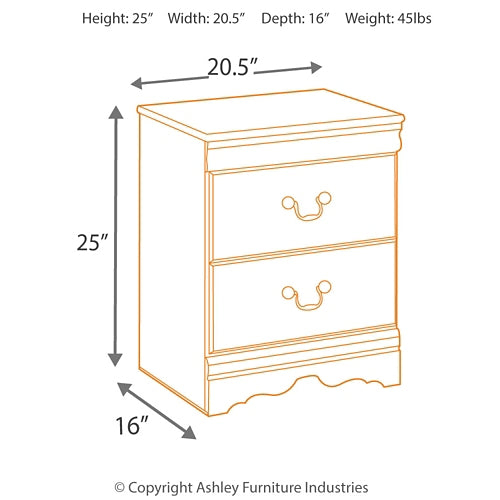 Huey Vineyard Two Drawer Night Stand
