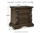 Maylee Queen Canopy Bed, Dresser, Mirror, Chest and Nightstand
