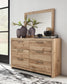 Hyanna King Panel Storage Bed, Dresser, Mirror and Nightstand
