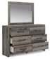 Graystorm Twin Panel Bed with Storage, Dresser and Mirror