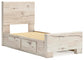 Lawroy Twin Panel Bed with Storage, Dresser, Mirror, Chest and Nightstand