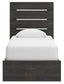 Delmorta Twin Panel Bed with Storage, Dresser, Mirror and Nightstand