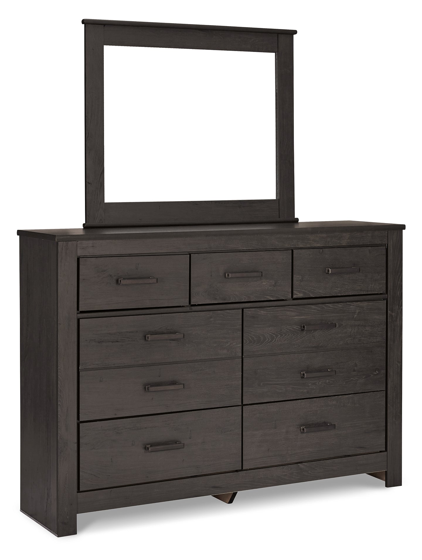 Brinxton Full Panel Bed with Mirrored Dresser and 2 Nightstands