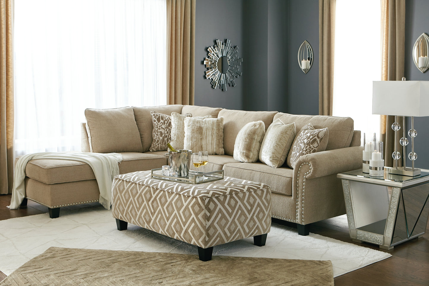 Dovemont 2-Piece Sectional with Ottoman