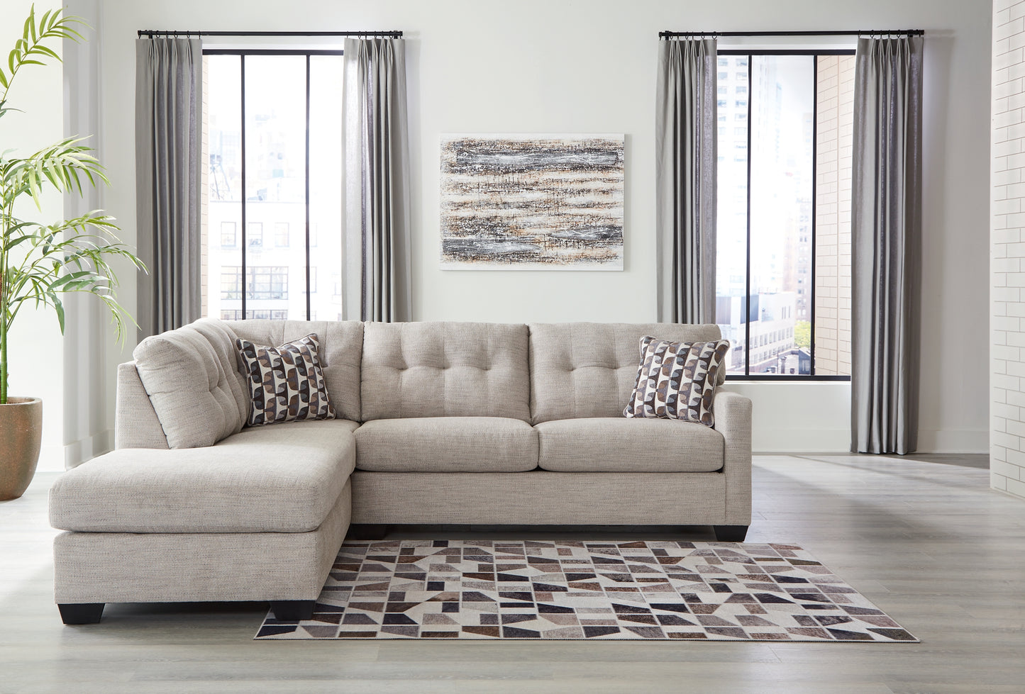 Mahoney 2-Piece Sectional with Ottoman